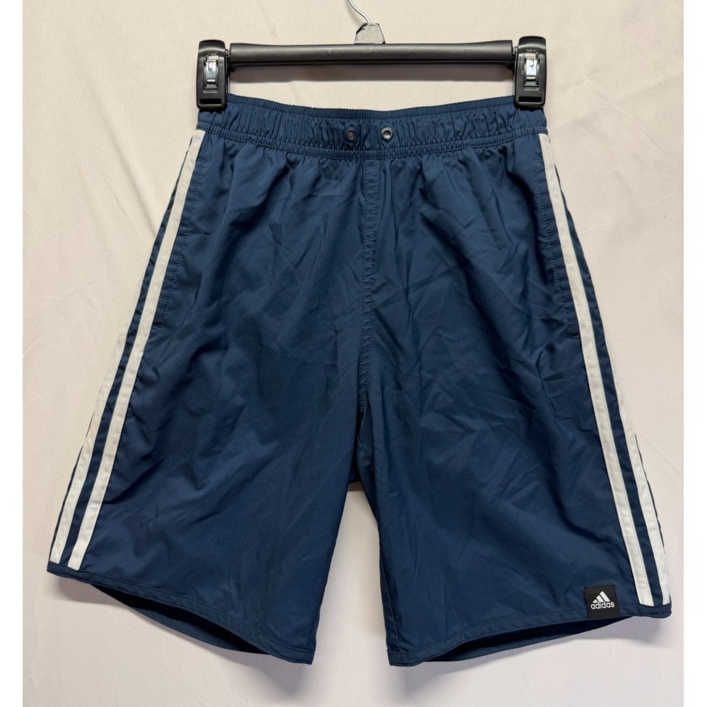 Adidas Originals Board Shorts Mens‎ XS Blue White 3 Stripes Mesh Lined Swimwear